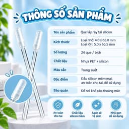Set 24 Que Vệ Sinh Tai Silicon Mềm, Dụng Cụ Lấy Ráy Tai Nhỏ Gọn994 6