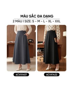 Chân váy nữ CARDINA chất liệu tuýt si nhung chéo dáng xòe rủ vạt lệch  6CVX14 3