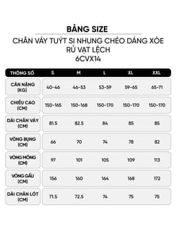 Chân váy nữ CARDINA chất liệu tuýt si nhung chéo dáng xòe rủ vạt lệch  6CVX14 2