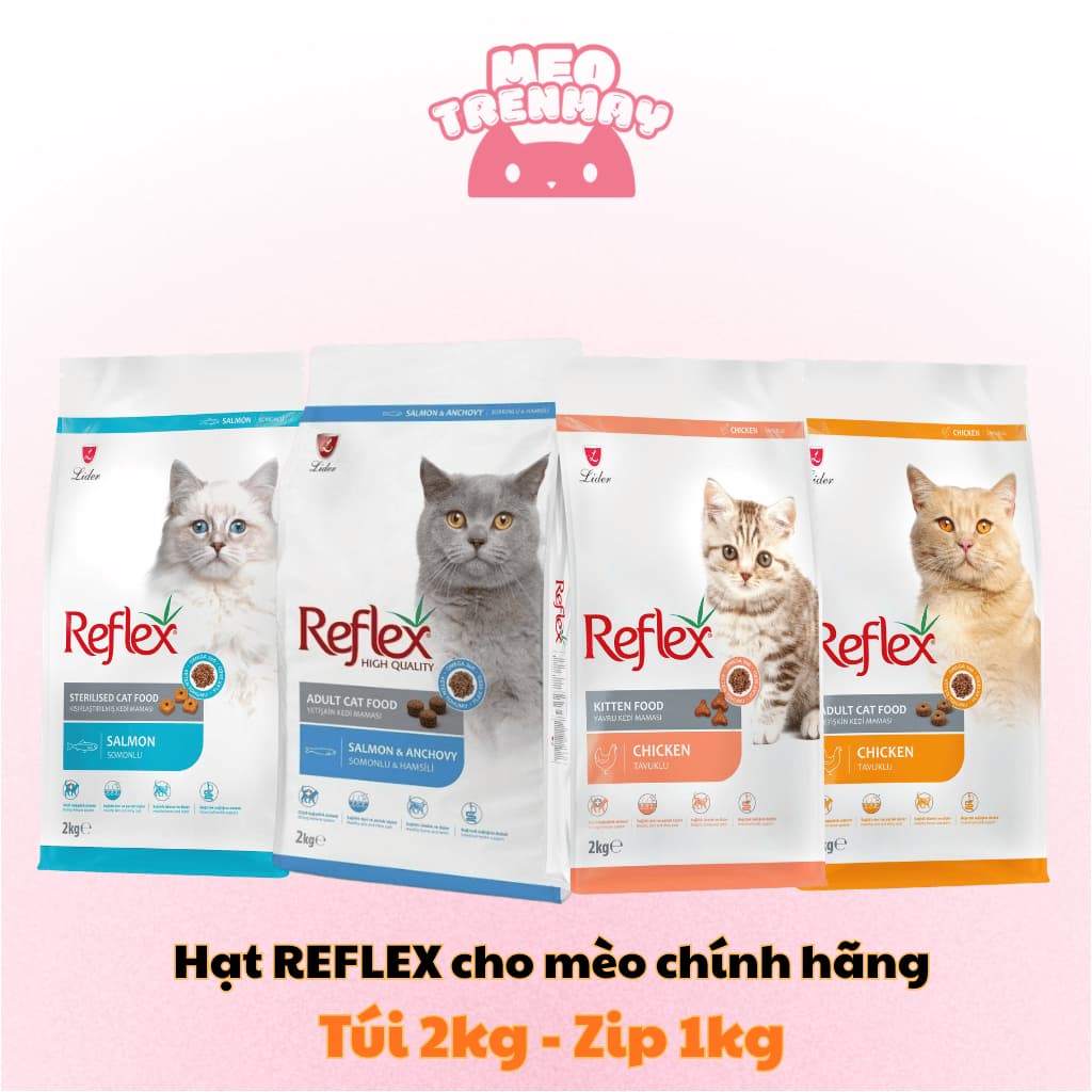 [ Túi 2kg ] Thức Ăn Hạt Khô REFLEX Cho Mèo Trưởng Thành & Mèo Triệt Sản | Mèo Trên Mây