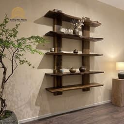 Kệ Gỗ Tràm Tự Nhiên 5 Tầng Treo Tường – Vẻ Đẹp Mộc Mạc Và Tinh Tế 2