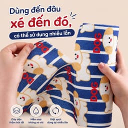 🐶🐱 CUỘN 20 KHĂN LAU ĐA NĂNG – HOẠ TIẾT CHÓ MÈO CUTE 🐱🐶 A2TI6 4