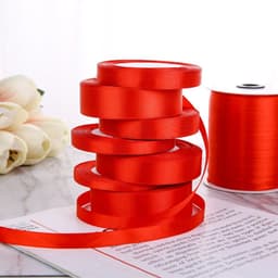 Ruy Băng Lụa Đỏ Dài 22m Bản 2cm/4cm - Dây Ruy Băng Trang Trí Quà, Hoa, Handmade 1