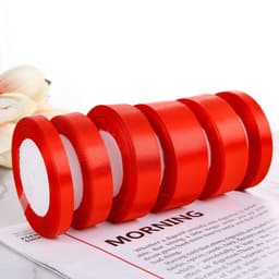 Ruy Băng Lụa Đỏ Dài 22m Bản 2cm/4cm - Dây Ruy Băng Trang Trí Quà, Hoa, Handmade 6