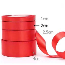 Ruy Băng Lụa Đỏ Dài 22m Bản 2cm/4cm - Dây Ruy Băng Trang Trí Quà, Hoa, Handmade 4