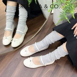 [EROSSKA] - Giày mary jane nữ mũi tròn phối nơ bản nhỏ thanh lịch phong cách balletcore - EL152 5