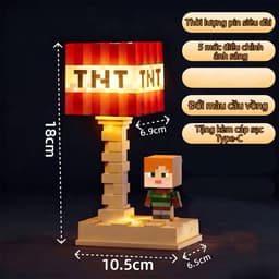 Đèn ngủ hình Minecraft cho bé trong phòng ngủ 3