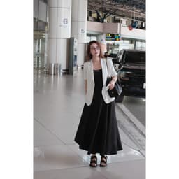 Váy Lụa Queen Bổ Thân Xéo Tà Cách Điệu Đen MACI MCVVADE0408 Thời Trang Nữ Thiết Kế Độc Quyền 5