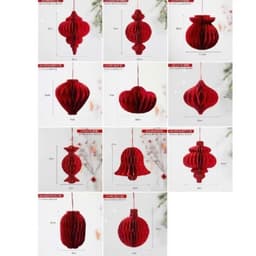 Combo 11 Quả Cầu Giấy Loại Đẹp 11 Quả 11 Hình Khác Nhau - Trang Trí Noel, Tết 4