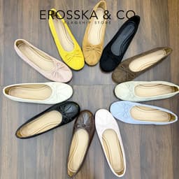 [EROSSKA] - Giày búp bê nữ mũi vuông phối nơ bản nhỏ thanh lịch phong cách balletcore dễ phối đồ - EL144 6
