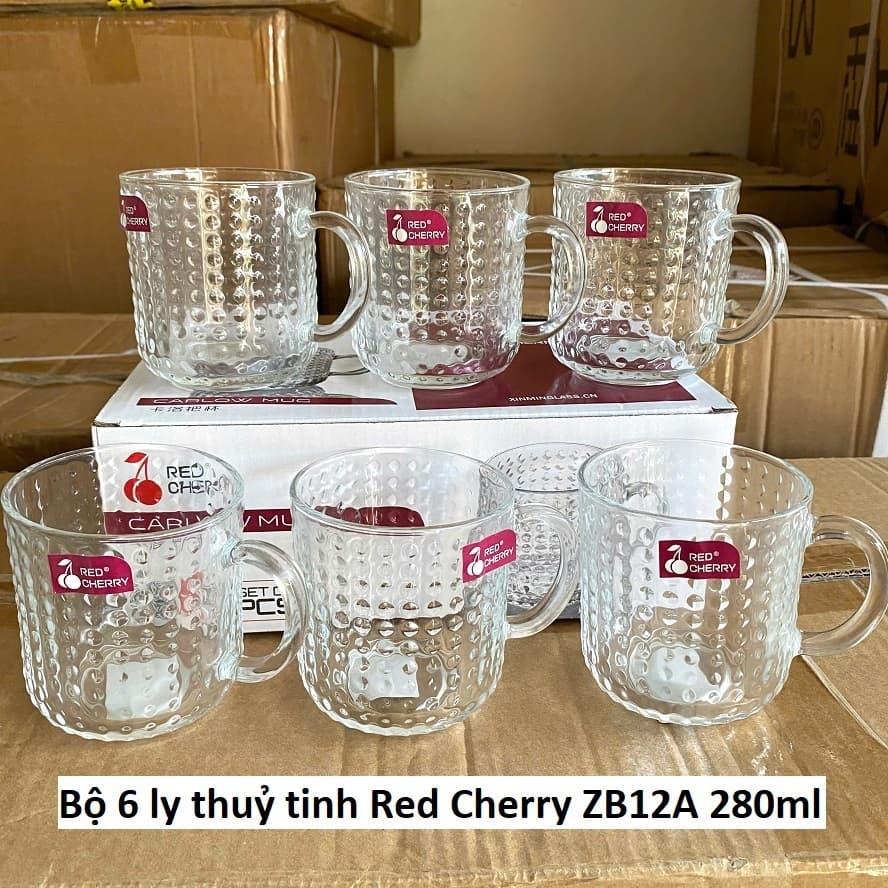 Bộ 6 ly thuỷ tinh Red Cherry ZB12A 280ml. LMS