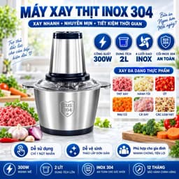 [BH 1NĂM] TRỌN BỘ Máy xay thịt, máy xay đa năng, công suất 250W, TRỤC INOX, cối inox304, 4 lưỡi dao, XAY ĐƯỢC CUA 1