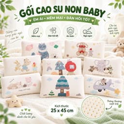 [ HOẢ TỐC ] Gối Cao Su Non - Gối Công Thái Học Cho Bé , họa tiết hoạt hình, kích thước 30x50cm 1