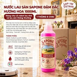 1 Thùng 6 Chai Nước Lau Sàn Sapone Đậm Đặc Hương Hoa Thơm Ngát 1000ml – Nước Lau Sàn Robot & Sàn Nhà 1