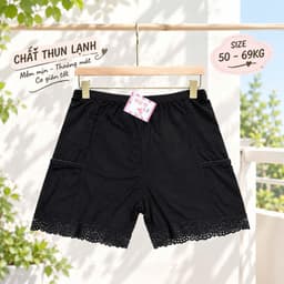 Quần mặc váy, quần đùi mặc váy cao cấp chất thun lạnh phối ren đẹp lắm 50-69kg mềm mát 2