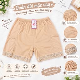 Quần mặc váy, quần đùi mặc váy cao cấp chất thun lạnh phối ren đẹp lắm 50-69kg mềm mát 6