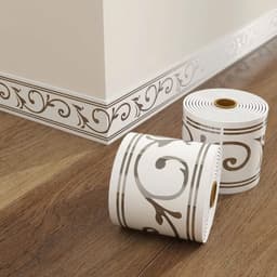 Cuộn Phào Xốp PVC ( 5met x10cm) có sẵn keo, trang trí chân tường, phào trần, chống thấm nước 5