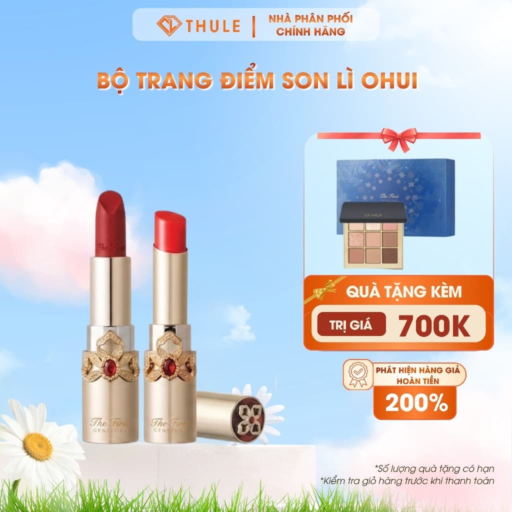Bộ Son Lì Và Son Dưỡng Ohui The First Geniture Lipstick Lip Balm Duo Special Set Trang Điểm Môi Cao Cấp Hàn Quốc