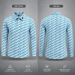 Áo Polo Golf Nam Dài Tay FJ Họa Tiết Hoa Cao Cấp Thoáng Khí Co Giãn Tốt Form Golf Lịch Lãm 6