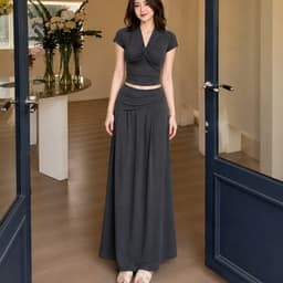 MẬP STYLE (47-90 KG) SET NARI XÁM, CHẤT COTTON RIP XỊN CO GIÃN, FORM NHÚN 2 BÊN, THANH LỊCH 8