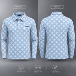 Áo Polo Golf Nam Dài Tay Titleist Họa Tiết Hoa Cao Cấp Thoáng Khí Co Giãn Tốt Form Golf Lịch Lãm 8