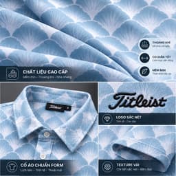 Áo Polo Golf Nam Dài Tay Titleist Họa Tiết Hoa Cao Cấp Thoáng Khí Co Giãn Tốt Form Golf Lịch Lãm 6