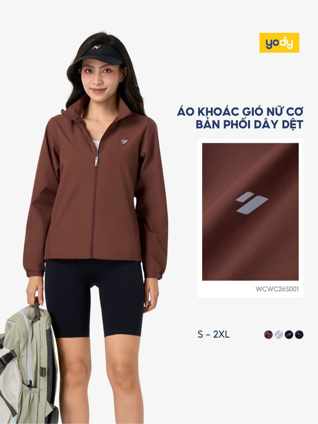 [BST THU ĐÔNG 2026] Áo khoác gió nữ YODY cản gió cản bụi, form basic, có mũ tiện dụng WCWC26A001