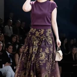 (47-90 KG) CHÂN VÁY TÍM VIOLET, CHẤT LỤA IN MAY 2 LỚP, LƯNG THUN LƯNG CAO, FORM BỒNG VÀ XÒE DỄ MẶC 2