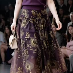 (47-90 KG) CHÂN VÁY TÍM VIOLET, CHẤT LỤA IN MAY 2 LỚP, LƯNG THUN LƯNG CAO, FORM BỒNG VÀ XÒE DỄ MẶC 3