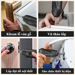 Máy Khoan Pin Sạc Bắt Vít Cầm Tay 47 Món. LMS 9