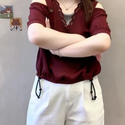 MẬP STYLE (47-90 KG) ÁO CHERRY DÂY RÚT, CHẤT VÂN MÂY PHỐI SỌC, FORM TRỄ VAI, TRẺ TRUNG 8