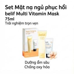 Set Mặt Nạ Ngủ Phục Hồi Belif Super Knights Multi Vitamin Mask 50ml + 25ml, Dưỡng Sáng, Cấp Ẩm Qua Đêm 2