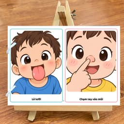 Thẻ Flash EVON BABY dạy bé tập nói - Bài tập bắt chước cho trẻ 3