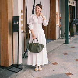 Đầm Sơ Mi Dáng Dài Nhún Eo 2 Lớp Chất Kaki Lạnh MACI MCVVATR0410 Thời Trang Nữ Thiết Kế Độc Quyền 6