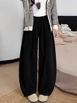 Quần ống rộng nữ dáng suông APT Unisex Chất liệu vải nhung tăm dày dặn kiểu dáng thoải mái năng động 12