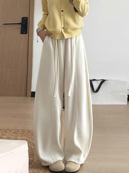 Quần ống rộng nữ dáng suông APT Unisex Chất liệu vải nhung tăm dày dặn kiểu dáng thoải mái năng động 11