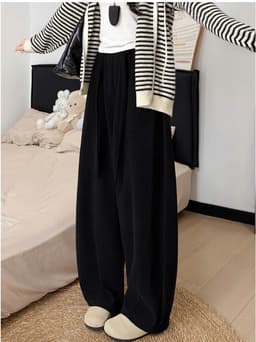 Quần ống rộng nữ dáng suông APT Unisex Chất liệu vải nhung tăm dày dặn kiểu dáng thoải mái năng động 14