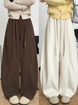 Quần ống rộng nữ dáng suông APT Unisex Chất liệu vải nhung tăm dày dặn kiểu dáng thoải mái năng động 15