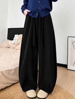 Quần ống rộng nữ dáng suông APT Unisex Chất liệu vải nhung tăm dày dặn kiểu dáng thoải mái năng động 16
