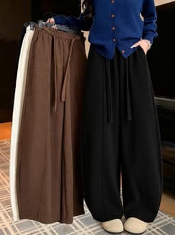Quần ống rộng nữ dáng suông APT Unisex Chất liệu vải nhung tăm dày dặn kiểu dáng thoải mái năng động 17