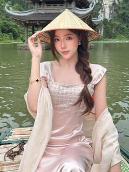 Đầm váy dài, Đầm 2 dây mocking eo chất Lụa Tô Châu Ánh Nhung phối Kim Sa lấp lánh dáng dài_QCMK 4