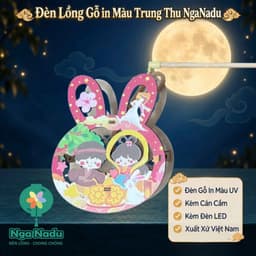 [MỚI] LỒNG ĐÈN GỖ ĐÃ IN SẴN MÀU UV-Đèn Trung Thu HOẠT HÌNH kèm Led nháy và tay cầm làm quà tặng học sinh,trẻ em 6