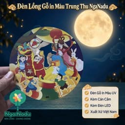 [MỚI] LỒNG ĐÈN GỖ ĐÃ IN SẴN MÀU UV-Đèn Trung Thu HOẠT HÌNH kèm Led nháy và tay cầm làm quà tặng học sinh,trẻ em 9