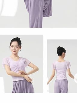 (Hàng sẵn) Áo tập múa cổ trang Áo múa truyền thống (ko kèm áo lót trong) 3