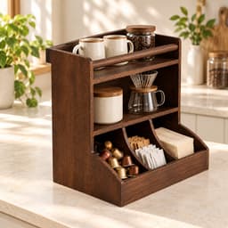 Kệ gỗ đa năng 7COOKS để gia vị, trà cà phê và đồ dùng nhà bếp, miễn phí khắc tên theo yêu cầu 9