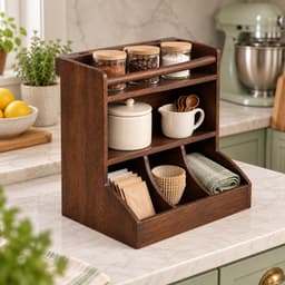 Kệ gỗ đa năng 7COOKS để gia vị, trà cà phê và đồ dùng nhà bếp, miễn phí khắc tên theo yêu cầu 4