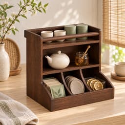 Kệ gỗ đa năng 7COOKS để gia vị, trà cà phê và đồ dùng nhà bếp, miễn phí khắc tên theo yêu cầu 6