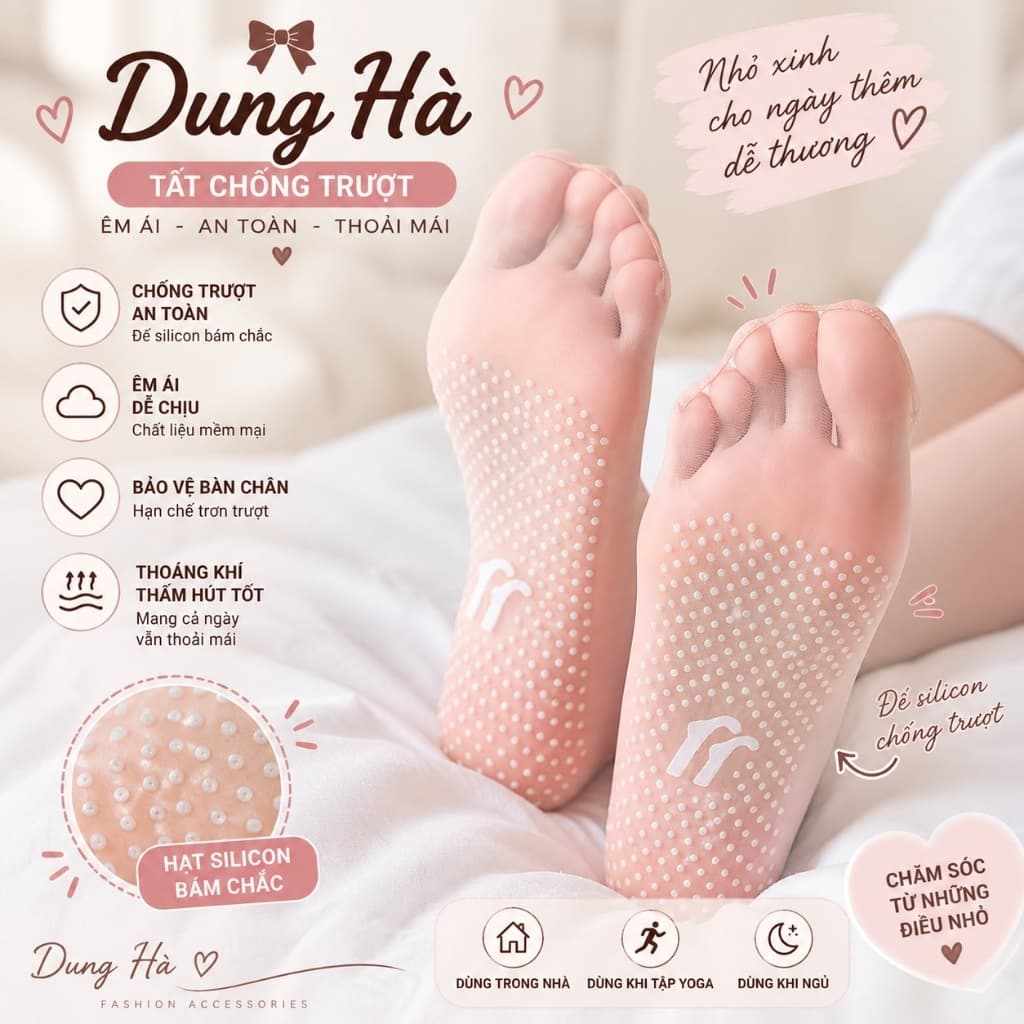 Tất Vớ Nữ Tàng Hình Xỏ Ngón Siêu Mỏng Thoáng Khí Chống Trượt Chống Tuột Sợi Nude Phối Giày Sandal set 10 Đôi