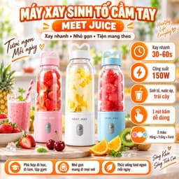 Máy Xay Sinh Tố Cầm Tay MEET JUICE - Máy Say Sinh Tố Mini - Dung tích 500ml Thời Gian Xay Chỉ 30-60s 1
