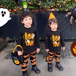 [BÉ 10-29KG] Bộ Halloween Cho Bé Trai, Bé Gái KIMCHIBABY Phiên Bản Giới Hạn 2024 Vải Cotton 4C Mềm Mịn MKMTD2240 6